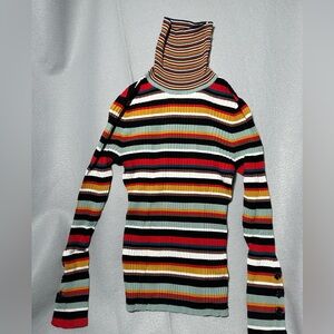 Moth by anthropologie, Multicolor Striped Knit turtleneck.